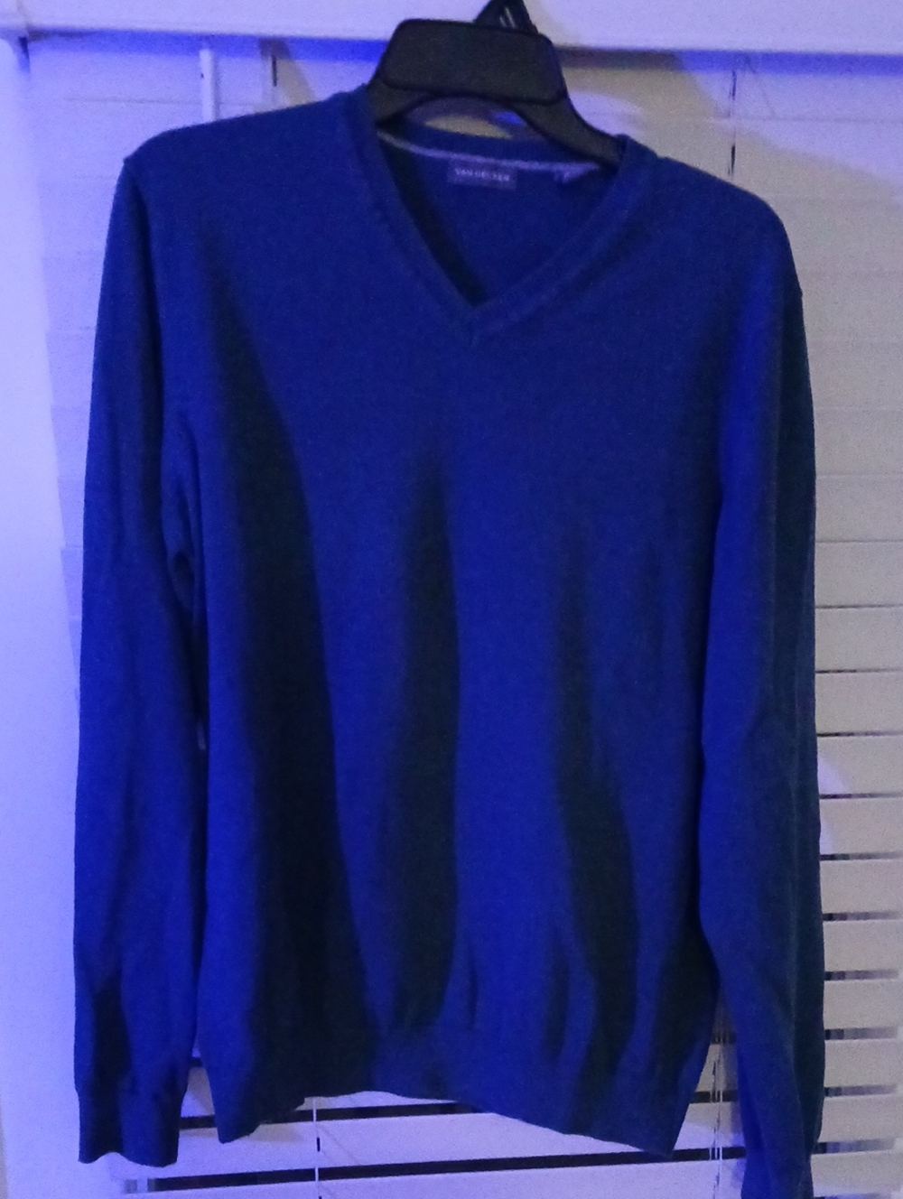 Van Heusen V Neck Sweater, M Green